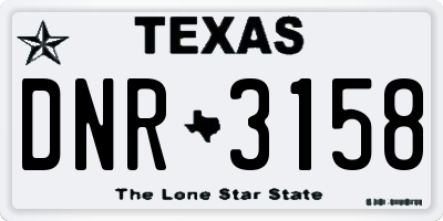 TX license plate DNR3158