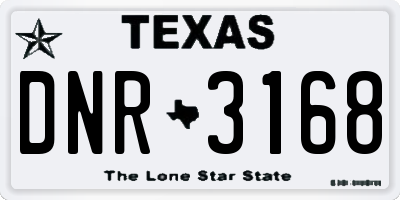 TX license plate DNR3168