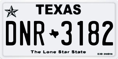 TX license plate DNR3182
