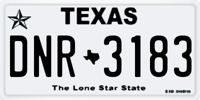 TX license plate DNR3183