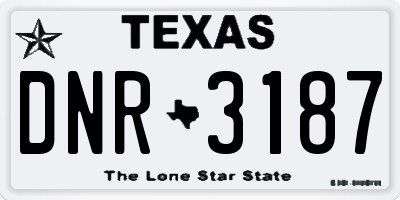 TX license plate DNR3187