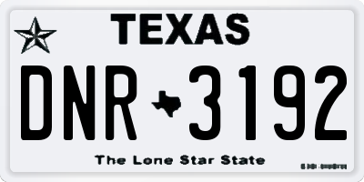TX license plate DNR3192