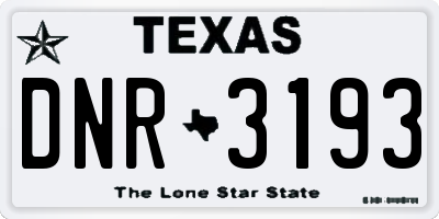 TX license plate DNR3193