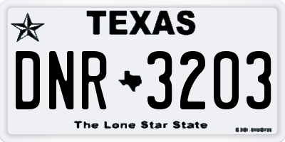 TX license plate DNR3203