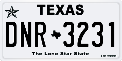 TX license plate DNR3231