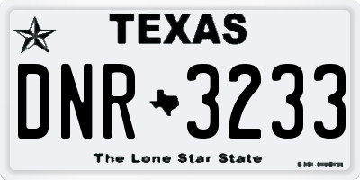 TX license plate DNR3233