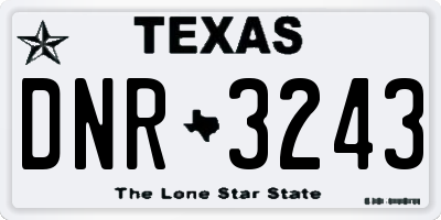 TX license plate DNR3243