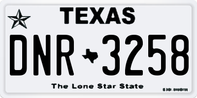 TX license plate DNR3258