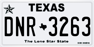 TX license plate DNR3263