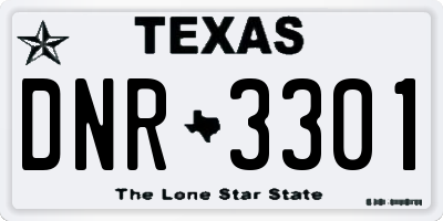 TX license plate DNR3301