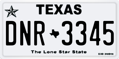 TX license plate DNR3345