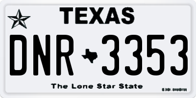TX license plate DNR3353