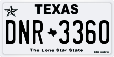 TX license plate DNR3360