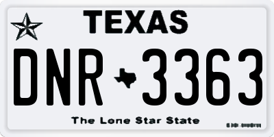 TX license plate DNR3363