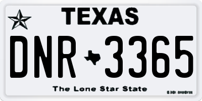 TX license plate DNR3365