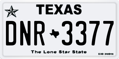 TX license plate DNR3377