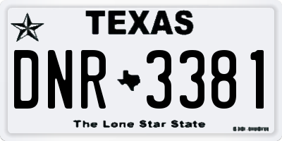 TX license plate DNR3381