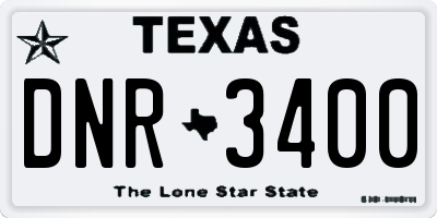 TX license plate DNR3400