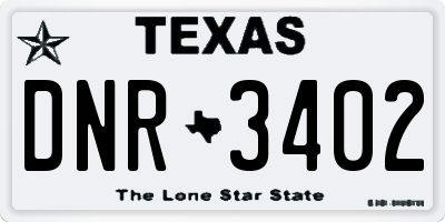 TX license plate DNR3402