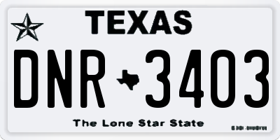 TX license plate DNR3403