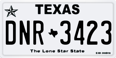 TX license plate DNR3423