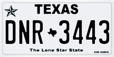 TX license plate DNR3443