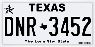 TX license plate DNR3452