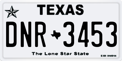 TX license plate DNR3453