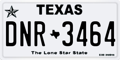 TX license plate DNR3464