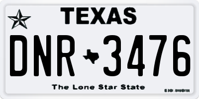 TX license plate DNR3476