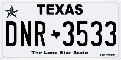 TX license plate DNR3533