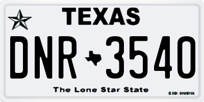 TX license plate DNR3540