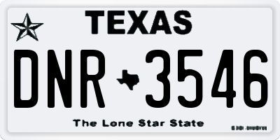 TX license plate DNR3546