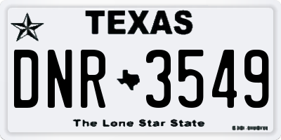 TX license plate DNR3549