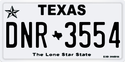 TX license plate DNR3554
