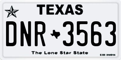 TX license plate DNR3563