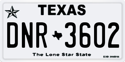 TX license plate DNR3602