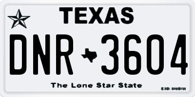 TX license plate DNR3604