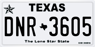 TX license plate DNR3605