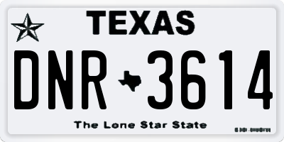 TX license plate DNR3614