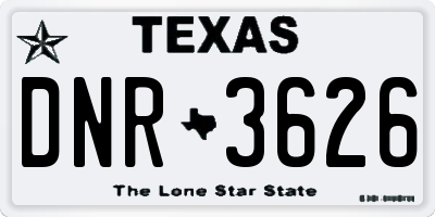 TX license plate DNR3626