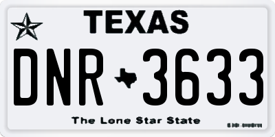 TX license plate DNR3633