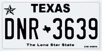 TX license plate DNR3639