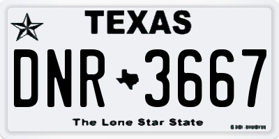 TX license plate DNR3667