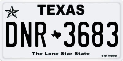 TX license plate DNR3683