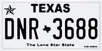 TX license plate DNR3688