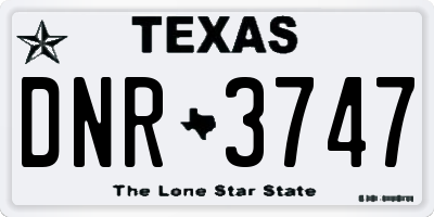 TX license plate DNR3747