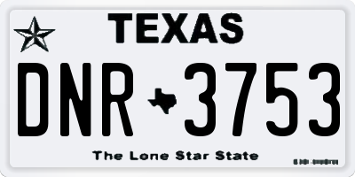 TX license plate DNR3753