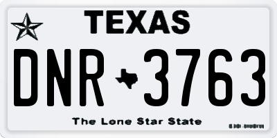 TX license plate DNR3763