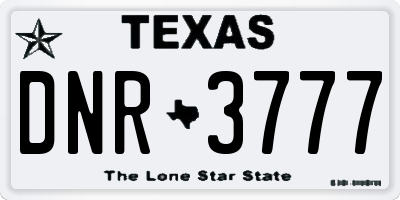 TX license plate DNR3777